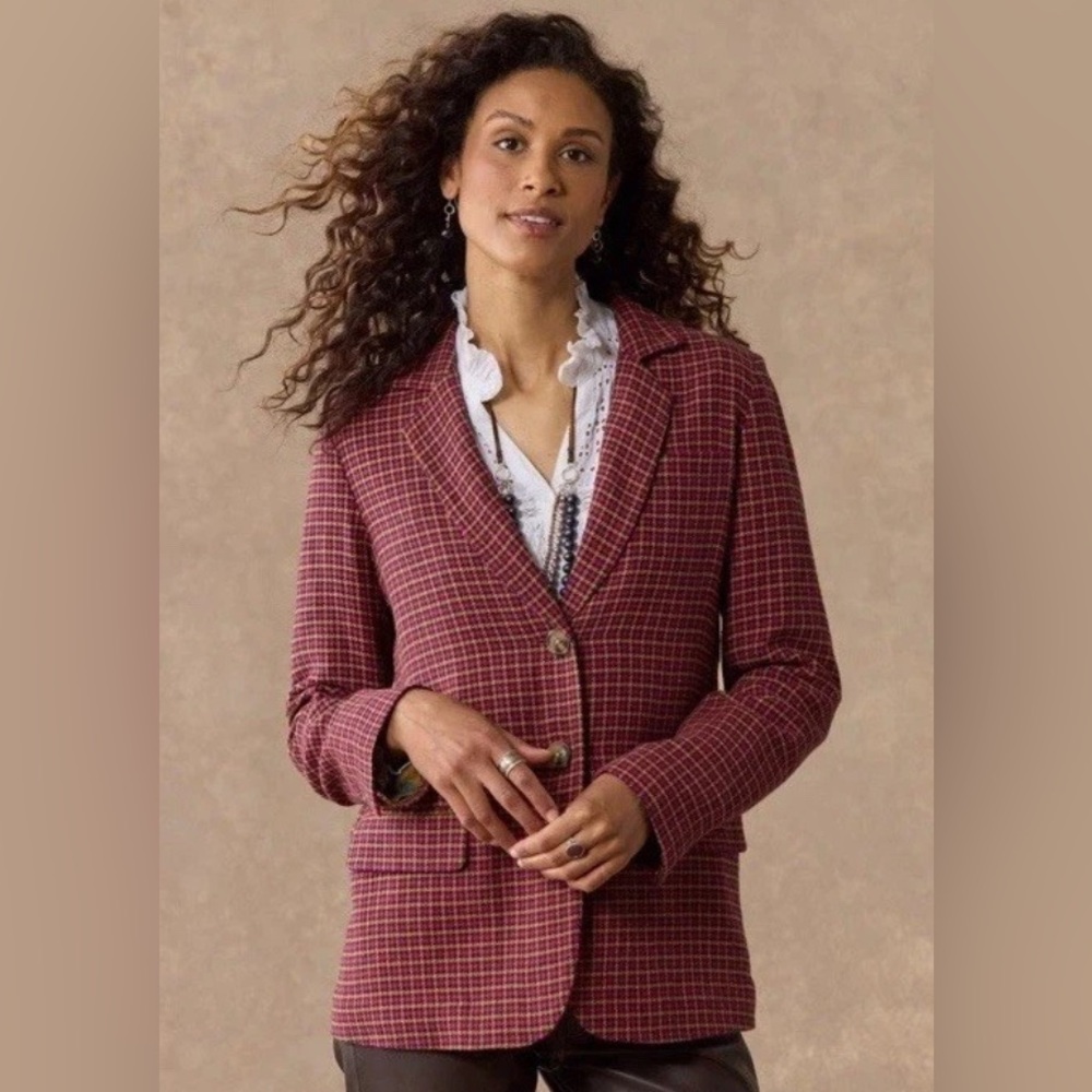 Mayra Plaid Blazer” New with tags from Sundance.